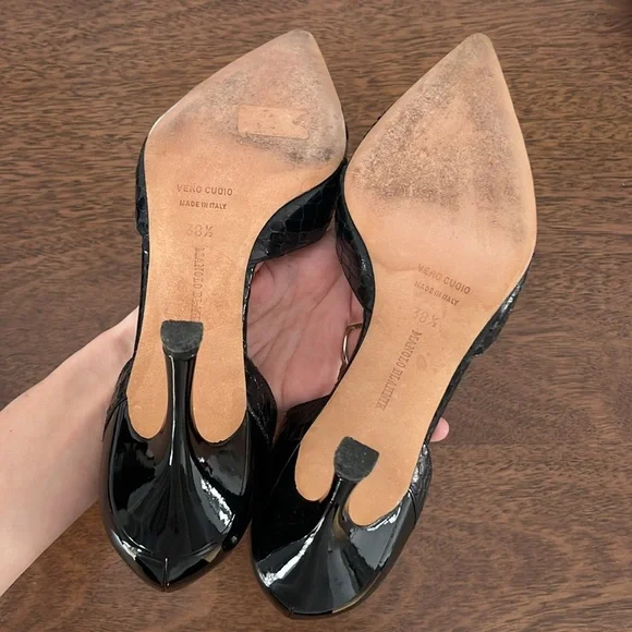 Manolo Blahnik Leather Pumps size 38.5 - Picture 6 of 6